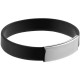 Silicone Bracelet with Metal Plate, Black