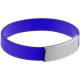 Silicone Bracelet with Metal Plate, Blue