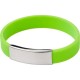 Silicone Bracelet with Metal Plate, Green