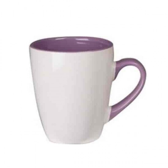 10oz Белая-Фиолетовая Керамическая Кружка "Riga" (300 мл)