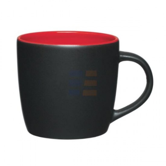 11oz Черная-Красная Керамическая Кружка "Madrid" (320 мл)