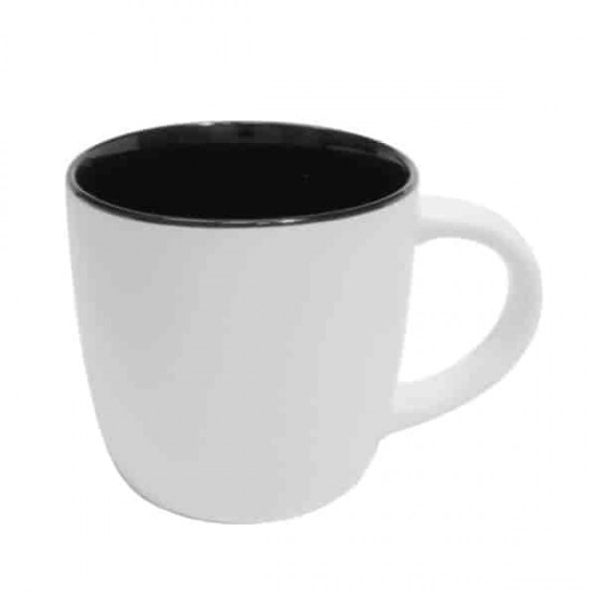 11oz White-Black Ceramic Coffee Mug "Madrid" (320 ml)