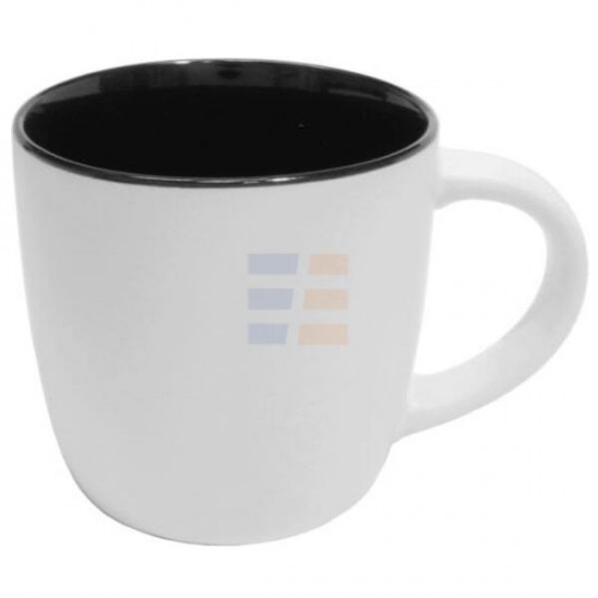 11oz White-Black Ceramic Coffee Mug "Madrid" (320 ml)