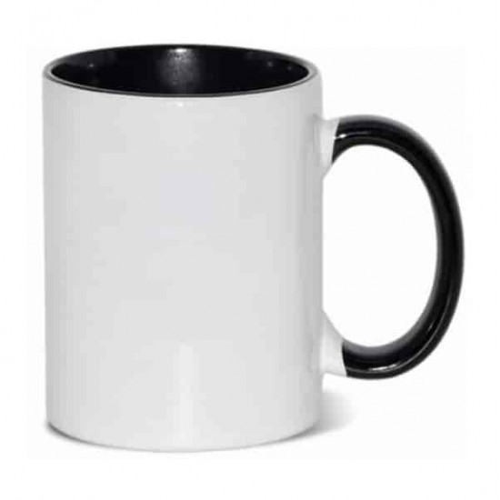 15oz Керамическая Кружка, Внутри и Ручка Черная (440 мл)