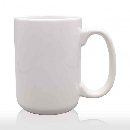15oz White Ceramic Coffee Mug (440 ml)