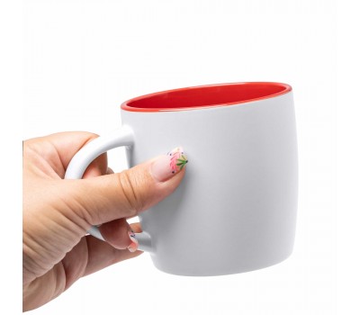 12oz Белая-Синяя Керамическая Кружка "Radek" (370 ml)