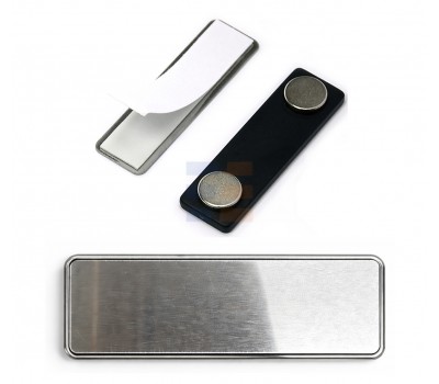 Бейдж на Магните для Сублимации с Серебряной Рамкой, Silver