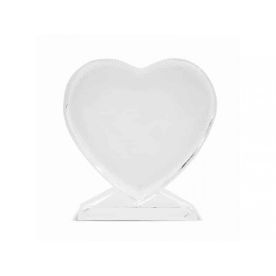 Sublimation Heart Screen Glass Crystal, 10.5x11 cm
