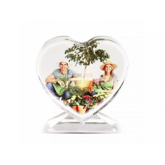 Sublimation Heart Screen Glass Crystal, 10.5x11 cm