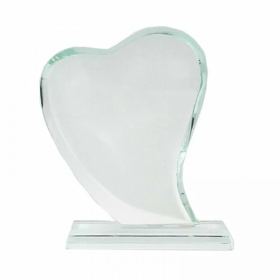 Sublimation Heart L Screen Glass Crystal, 20.5x16x4 cm