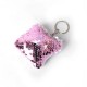Сублимационный Брелок с Блестками / Пайетками, Квадратный, Фиолетовый