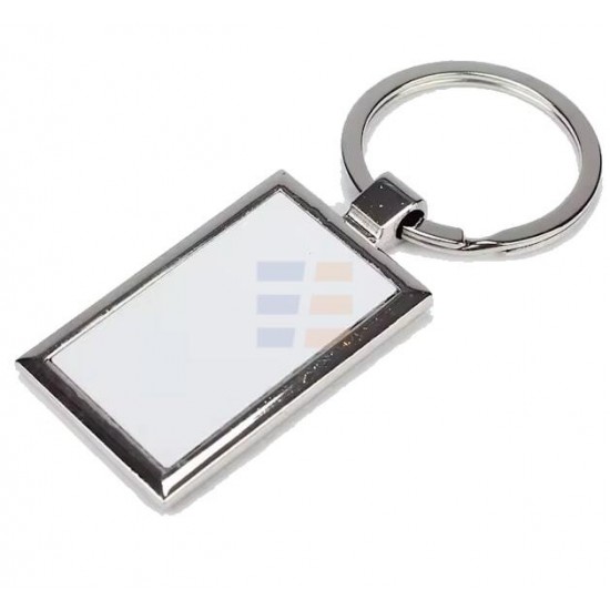 Sublimation Silver Metal Keychain, Rectangular