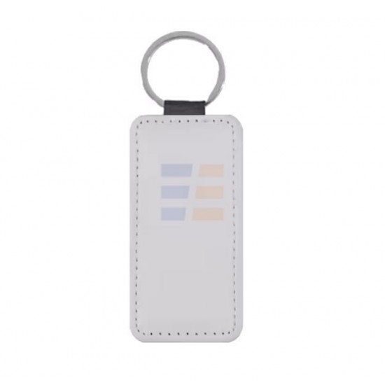 Breloc din Piele de Sublimare cu Paiete, Alb