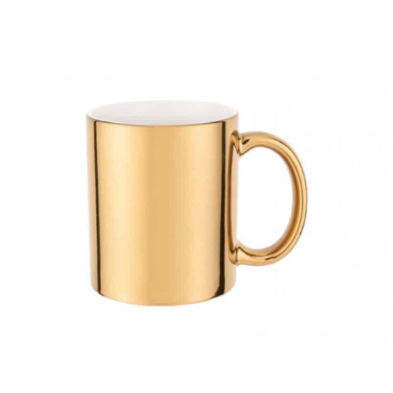 11oz Sublimation Gold Mirror Plated Ceramic Coffee Mug (320 ml)