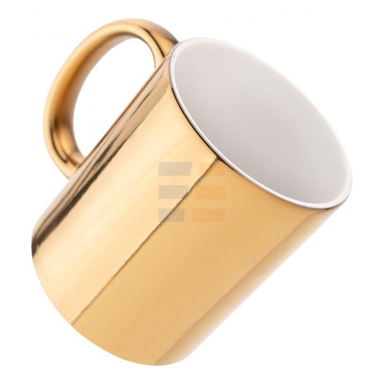 11oz Sublimation Gold Mirror Plated Ceramic Coffee Mug (320 ml)