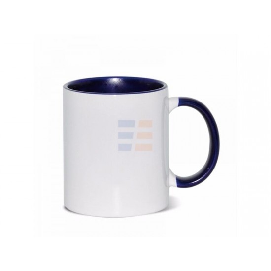 11oz Сублимационная Керамическая Кружка, Внутри и Ручка Темно-Синяя (320 мл)
