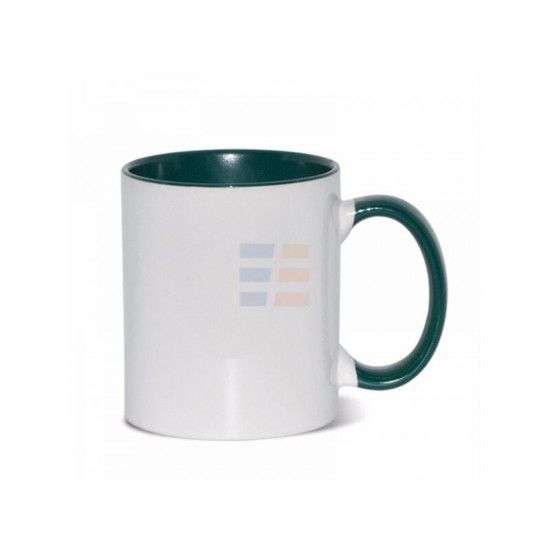 11oz Sublimation Green Inner And Handle Ceramic Coffee Mug (320 ml)