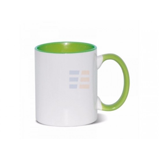 11oz Sublimation Light Green Inner And Handle Ceramic Coffee Mug (320 ml)