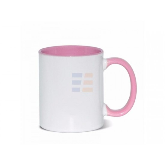 11oz Керамическая Кружка, Внутри и Ручка Розовая (320 мл)
