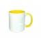 11oz Керамическая Кружка, Внутри и Ручка Желтая (320 мл)