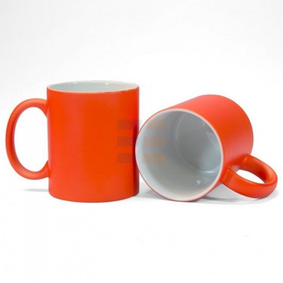 11oz Sublimation Neon Orange Ceramic Coffee Mug (320 ml)