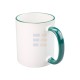 11oz Sublimation Green Rim And Handle Ceramic Coffee Mug (320 ml)