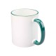 11oz Sublimation Green Rim And Handle Ceramic Coffee Mug (320 ml)