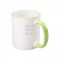 11oz Sublimation Light Green Rim And Handle Ceramic Coffee Mug (320 ml)