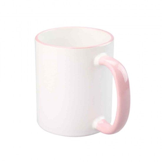11oz Сублимационная Керамическая Кружка, Внутри и Ободок Розовый (320 мл)