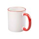 11oz Sublimation Red Rim And Handle Ceramic Coffee Mug (320 ml)
