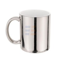 11oz Sublimation Silver Mirror Plated Ceramic Coffee Mug (320 ml)