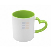 11oz Sublimation Heart Shaped Handle Light Green Mug With Individual Box (320 ml) 11oz Sublimation Heart Shaped Handle Light Green Mug With Individual Box (320 ml)