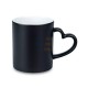 11oz Sublimation Matte Magic Color Changing Heart Shaped Handle Black Ceramic Coffee Mug With Individual Gift Box (320 ml)