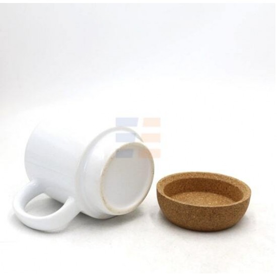 11oz Белая Сублимационная Кружка c Пробкой (320 мл)