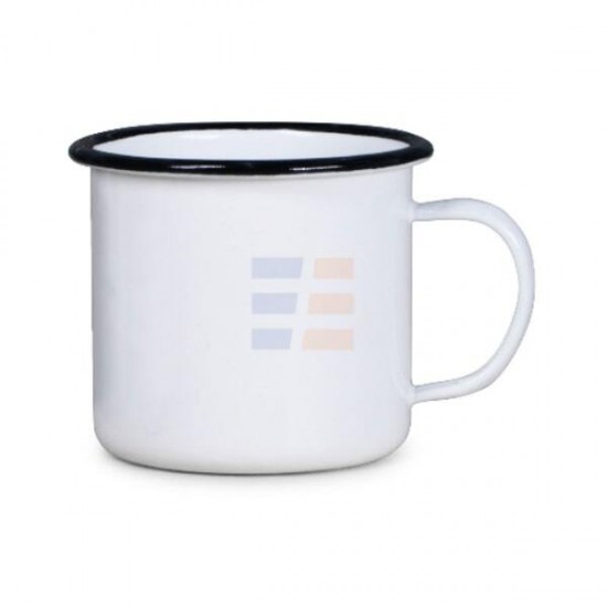 12oz White Sublimation Enamel Black Edge Mug with Individual Gift Box (350 ml)
