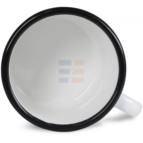 12oz White Sublimation Enamel Black Edge Mug with Individual Gift Box (350 ml)