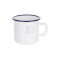 12oz White Sublimation Enamel Blue Edge Mug with Individual Gift Box (350 ml)