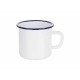 12oz White Sublimation Enamel Blue Edge Mug with Individual Gift Box (350 ml)
