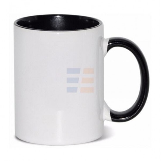 15oz Керамическая Кружка, Внутри и Ручка Черная (440 мл)