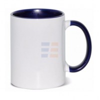 15oz Sublimation Inner and Handle Dark Blue Ceramic Coffee Mug (440 ml)