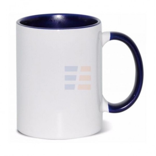 15oz Sublimation Inner and Handle Dark Blue Ceramic Coffee Mug (440 ml)