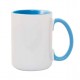 15oz Sublimation Inner and Handle Light Blue Ceramic Coffee Mug (440 ml)