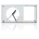 Sublimation Clock Glass Frame with Strip Mirror Edge, 30x16 cm