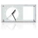 Sublimation Clock Glass Frame with Strip Mirror Edge, 30x16 cm