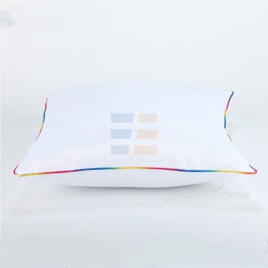 Fata de Perna de Sublimare, Alba, cu Margina Curcubeu, 40x40 cm