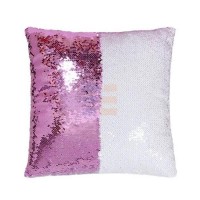 Fata de Perna de Sublimare, Roz / Alba, cu Paiete, 40x40 cm