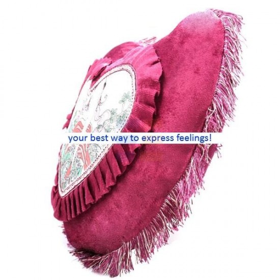 Сублимационная Наволочка, Бордовая, Сердце, 44x30 см