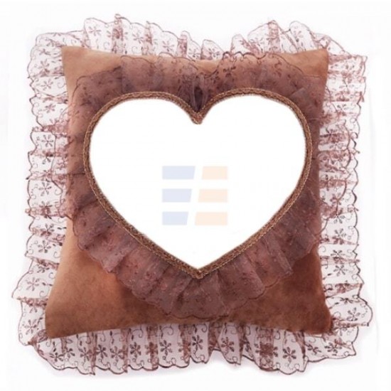 Сублимационная Наволочка, Сердце, Коричневая, 40x40 см