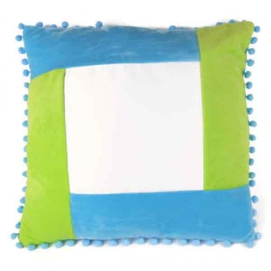 Sublimation Square Green / Light Blue Pillowcase, 40x40 cm