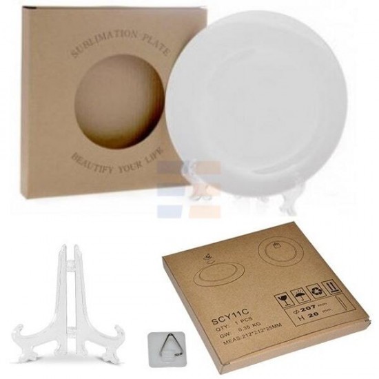 6" Farfurie 3D Alba de Sublimare (15.2 cm)